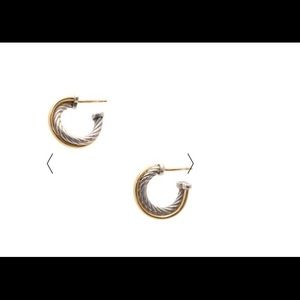 David Yurman extra small 
Sterling silver and 18-karat yellow gold cross over